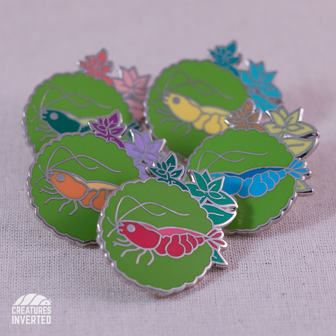 Cherry Shrimp Hard Enamel Pin