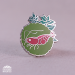 Cherry Shrimp Hard Enamel Pin