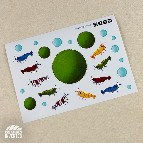 A6 Shrimp Sticker Sheet